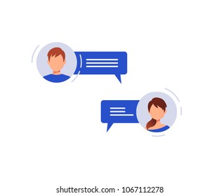 Social networking concept.Chatting on the Internet. Vector illustration.