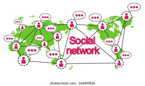 Social networking conceptual illustration vector.,Can represent a technology social network of friends and communication. 