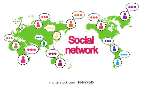Social networking conceptual illustration vector.,Can represent a technology social network of friends and communication. 