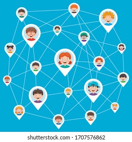Soziale Vernetzung und Verbindung zwischen Menschen