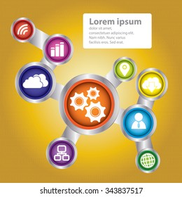 Social Networking Creative Icon Background Concept