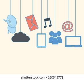 social networking design over  background vector illustration