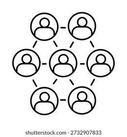 Social Networking Grid Vector editable stroke icon