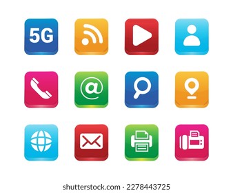 Social networking Icons set vector design