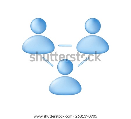 Social networking illustration 3D vector. People connected through digital devices symbolizing communication, online community, friendship, and sharing. Business Communication and Collaboration