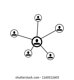 Social networking for job communication. Vector network people, social connection internet, team and teamwork strategy togetherness illustration