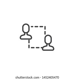 Social networking line icon. linear style sign for mobile concept and web design. People network connection outline vector icon. Communication symbol, logo illustration. Vector graphics