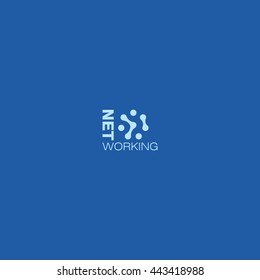 Social networking logo design with blue background