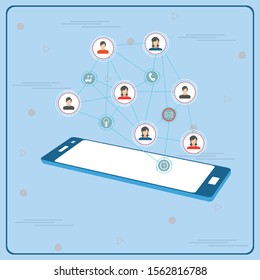 Social networking on mobile, social network, communication in the global computer networks