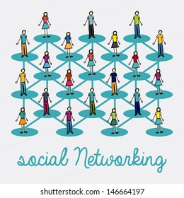 social networking over lineal background vector illustration 