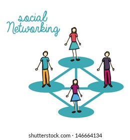 social networking over white background vector illustration