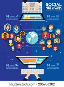 Social Networking People Conceptual Vector Design 