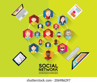 Social Networking People Conceptual Vector Design 