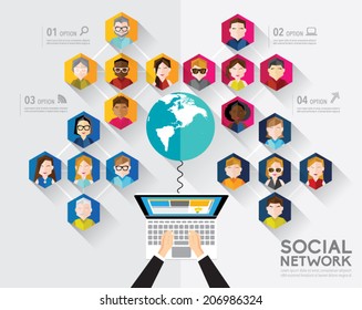 Social Networking People Conceptual Vector Design 