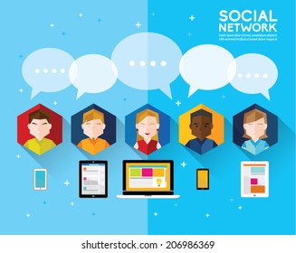 Social Networking People Conceptual Vector Design 