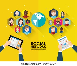 Social Networking People Conceptual Vector Design 