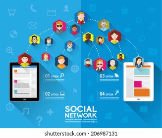 Social Networking People Conceptual Vector Design 