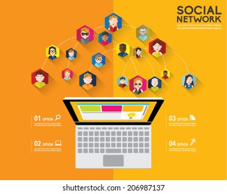 Social Networking People Conceptual Vector Design 