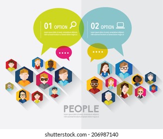Social Networking People Conceptual Vector Design 