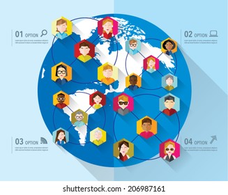 Social Networking People Conceptual Vector Design 