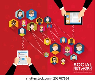 Social Networking People Conceptual Vector Design 