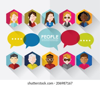 Social Networking People Conceptual Vector Design 