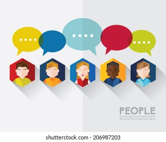 Social Networking People Conceptual Vector Design 