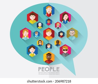 Social Networking People Conceptual Vector Design 
