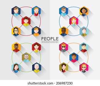Social Networking People Conceptual Vector Design 