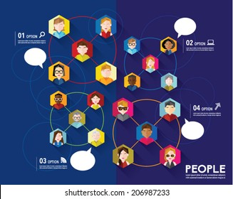 Social Networking People Conceptual Vector Design 