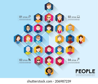 Social Networking People Conceptual Vector Design 