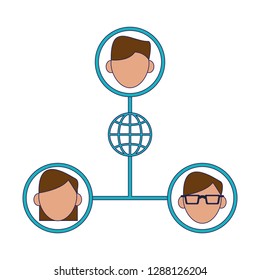 Social networking people faces