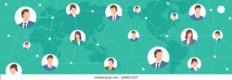 Weltweite Vektorillustration von Social Networking