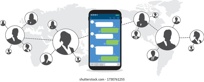 Vector global del servicio de redes sociales