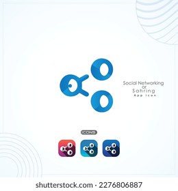 Social Networking Sharing app Icon Logo Template In Modern Creative Minimal Style Vector Design