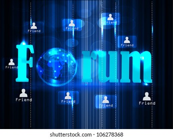 Social networking theme displaying people connected through internet forums and communities.