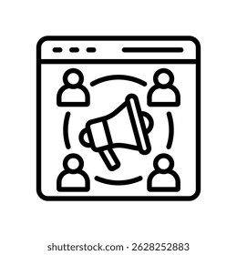Social Networking Vector Lineal Icon On White Background.