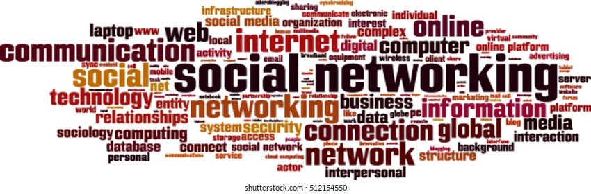 Social networking word cloud concept. Vector illustration
