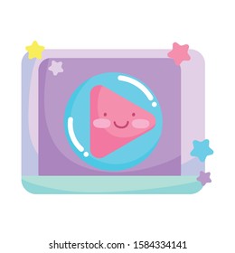 social networks cartoon video blog button icon vector illustration