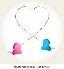 Social networks concept love icon. EPS 8 vector illustration