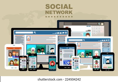 Social Networks. Internet communication. vector