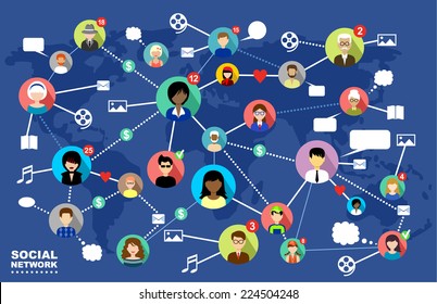 Social Networks. Internet communication. vector