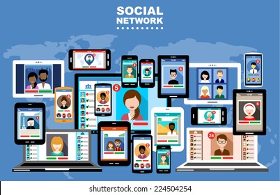 Social Networks. Internet communication. vector