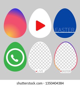 social networks joining easter season celebration six eggs