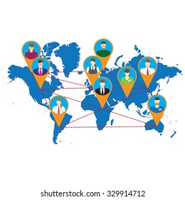 Social Networks. Social Media. Communication. Illustration, elements for design.