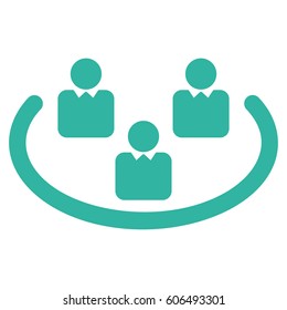 Social Networks vector icon. Flat cyan symbol. Pictogram is isolated on a white background. Designed for web and software interfaces.