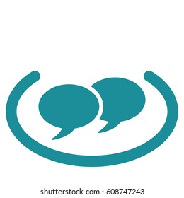 Social Networks vector icon. Flat soft blue symbol. Pictogram is isolated on a white background. Designed for web and software interfaces.