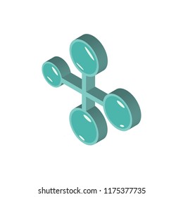 Social normal isometric left top view 3D icon