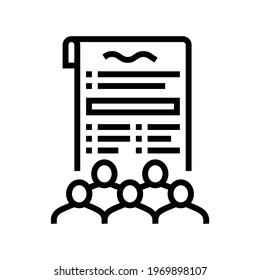 social norms law dictionary line icon vector. social norms law dictionary sign. isolated contour symbol black illustration