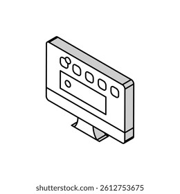 social page computer screen isometric icon vector. social page computer screen sign. isolated symbol illustration